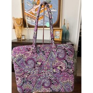 Vera Bradley Purple Paisley Quilted Laptop Computer Bag